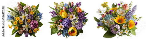 Wallpaper Mural Flower arrangement or bouquet colorful spring flowers isolated on transparent background. Torontodigital.ca