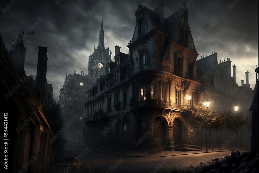 Fototapeta premium gothic cathedral at night (AI)