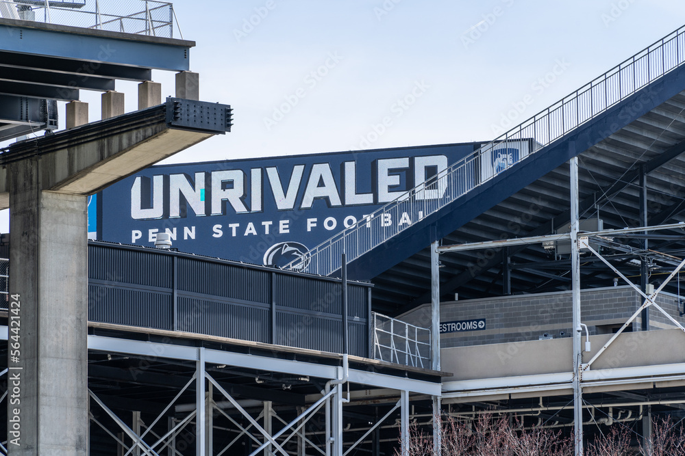 University Park, Pennsylvania-April 2, 2022: Beaver Stadium is the home  stadium of the Penn State, blue sky, University Nittany Lions NCAA college  football team Stock Photo | Adobe Stock