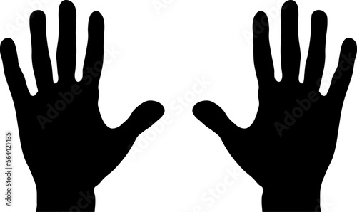 Realistic Hand with Wrist Silhouette Icons. Vector Image.