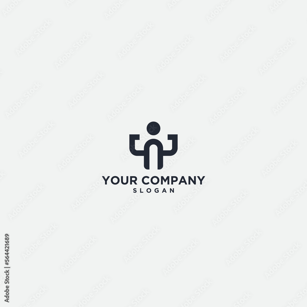 Abstract Letter P i P hexagonal monogram letter logo strong man Abstract Letter P i P hexagonal monogram letter logo strong man