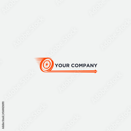 Fast speed Tire follow arrow Logo design