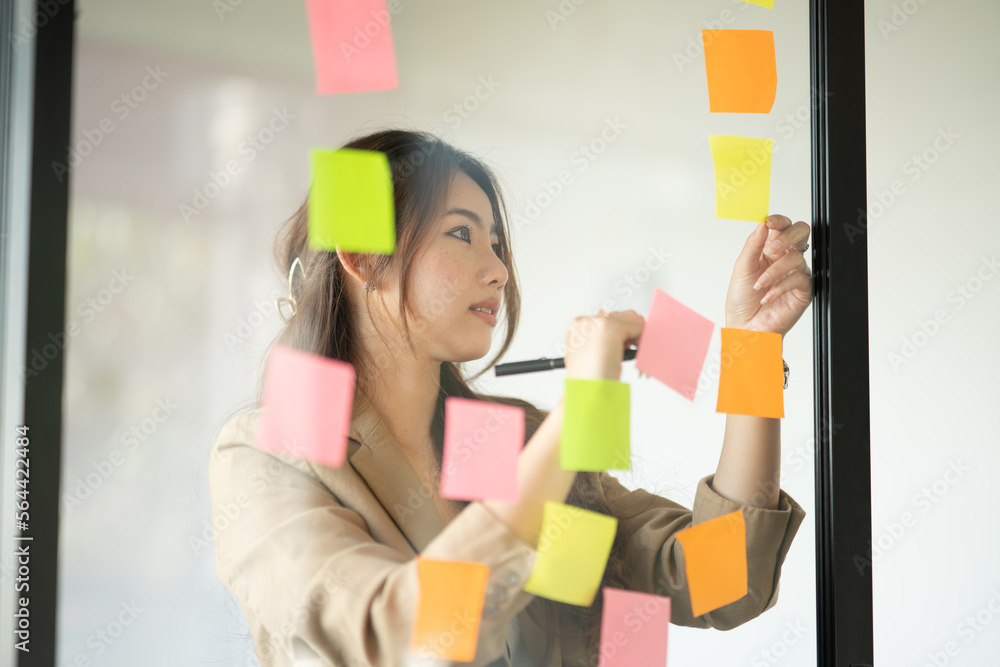 Creative business woman brainstorming ideas. Creative business woman brainstorming ideas.