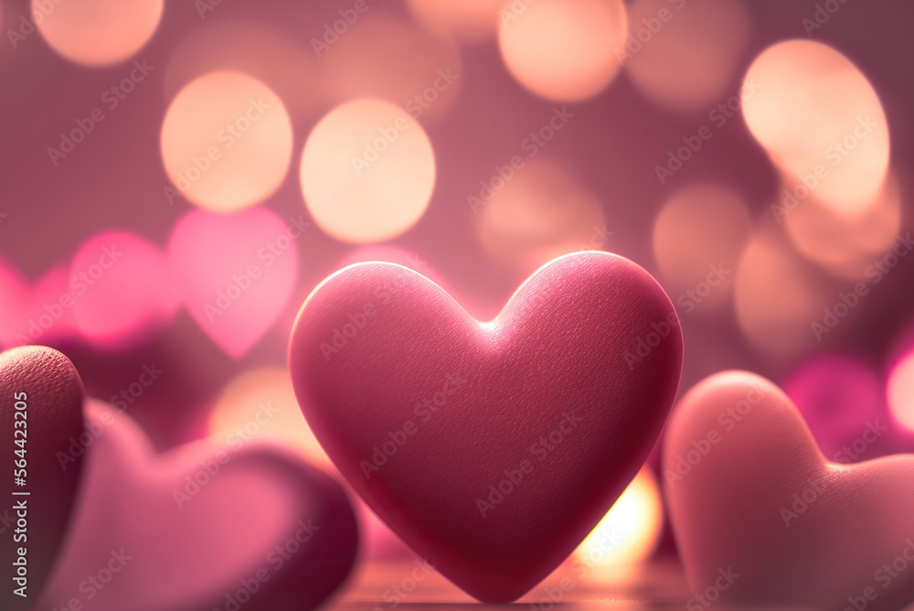 valentine background with hearts,abstract bokeh background