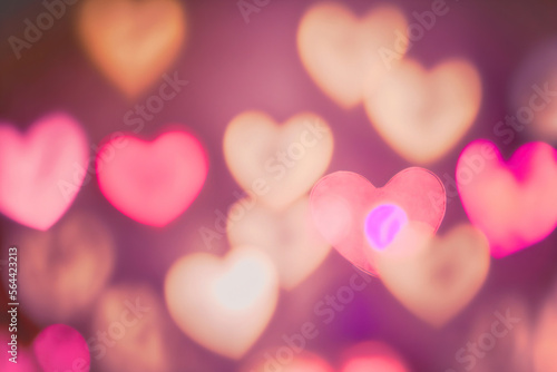 valentine background with hearts,abstract bokeh background © Moon