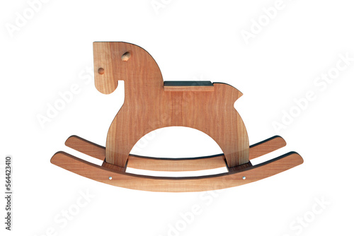 wooden rocking horse isolated on white