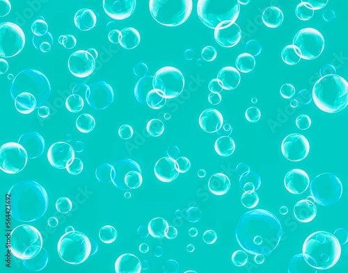 seamless pattern with bubbles turquoise 
