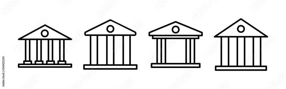 Bank icon vector for web and mobile app. Bank sign and symbol, museum, university