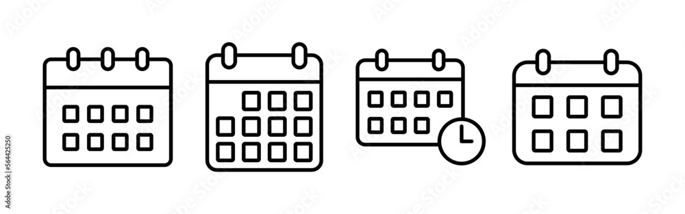 Calendar icon vector for web and mobile app. Calender sign and symbol. Schedule icon symbol Calendar icon vector for web and mobile app. Calender sign and symbol. Schedule icon symbol