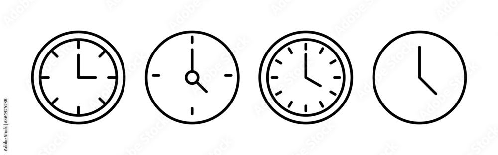 Clock icon vector for web and mobile app. Time sign and symbol. watch icon Clock icon vector for web and mobile app. Time sign and symbol. watch icon