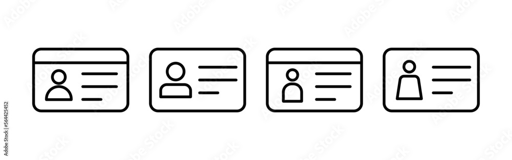 License icon vector for web and mobile app. ID card icon. driver license, staff identification card License icon vector for web and mobile app. ID card icon. driver license, staff identification card