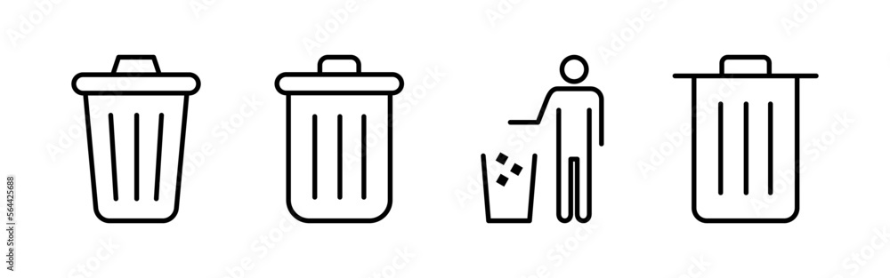 Trash icon vector for web and mobile app. trash can icon. delete sign and symbol. Trash icon vector for web and mobile app. trash can icon. delete sign and symbol.