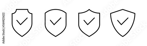 Shield check mark icon vector for web and mobile app. Protection approve sign. Insurance icon
