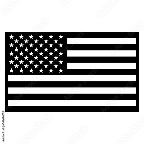 Black and white US flag icon