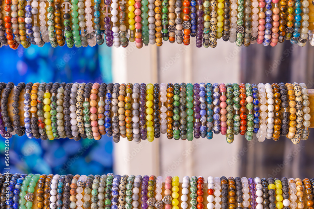 Beaded bracelets for sale in the south of France.