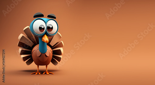 Cute Cartoon Turkey Banner ...