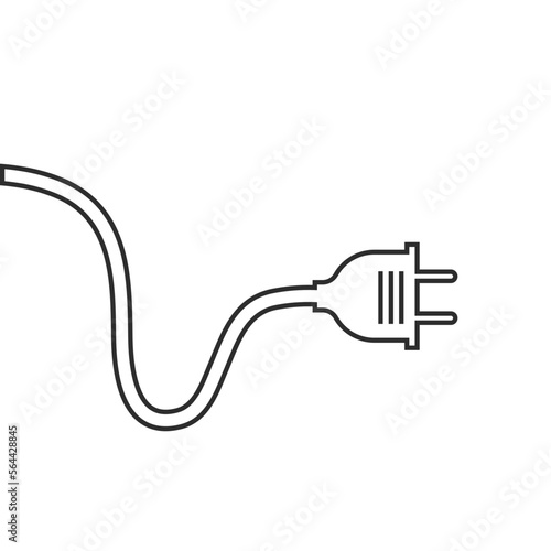 electric cord black line  icon