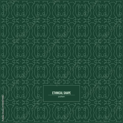 unique ethnical shape pattern with dark green background