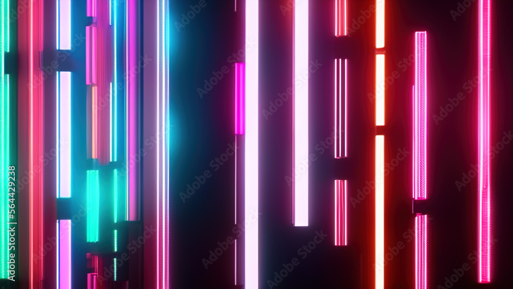 geometric neon lights background, abstract, Generative AI geometric neon lights background, abstract, Generative AI