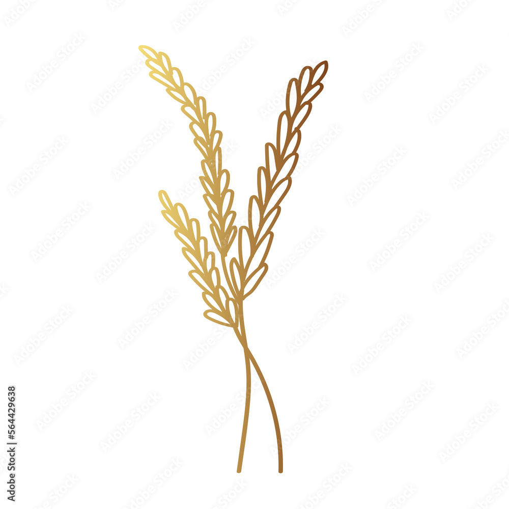 Gold flower line art Gold flower line art