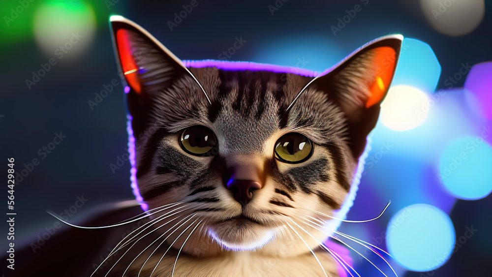 portrait of a cat, kitten, feline, Generative AI portrait of a cat, kitten, feline, Generative AI