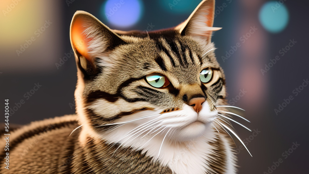 portrait of a cat, kitten, feline, Generative AI portrait of a cat, kitten, feline, Generative AI
