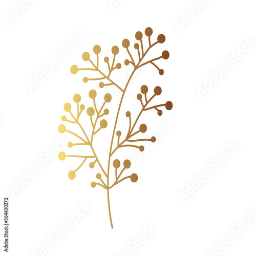 Gold flower line art 