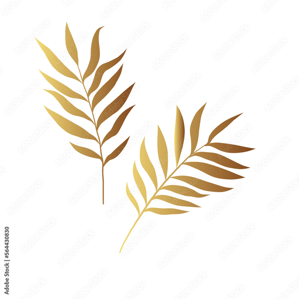 Gold leaf illustration Gold leaf illustration
