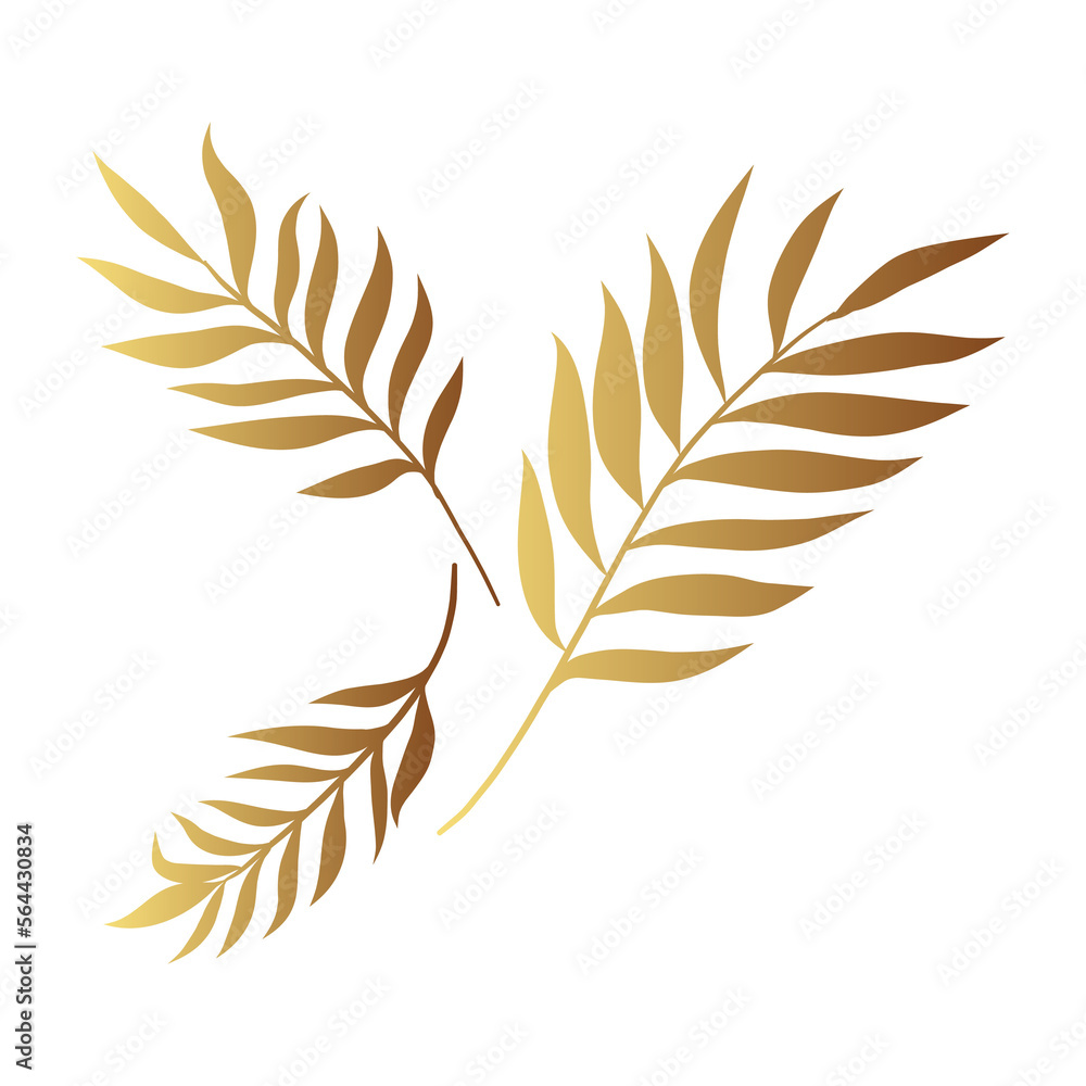 Gold leaf illustration Gold leaf illustration