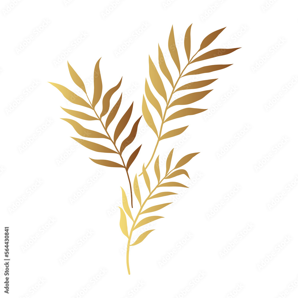 Gold leaf illustration Gold leaf illustration