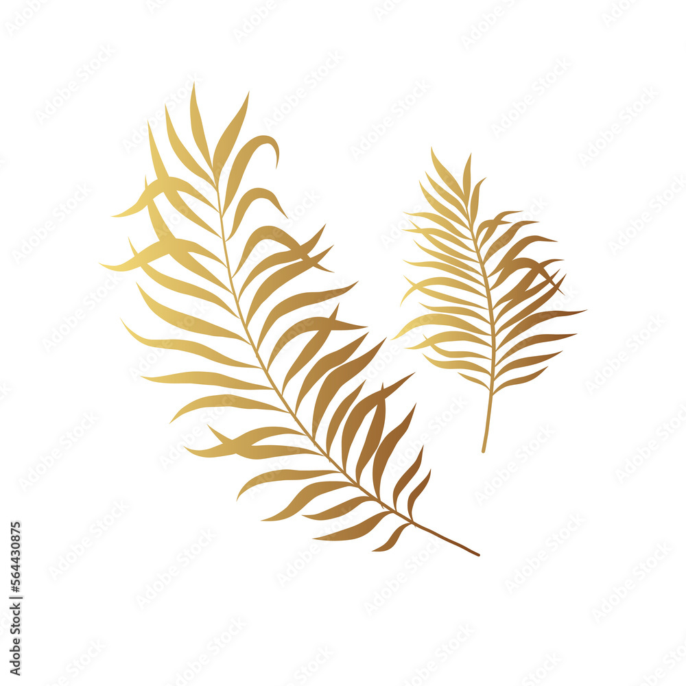 Naklejka premium Gold leaf illustration