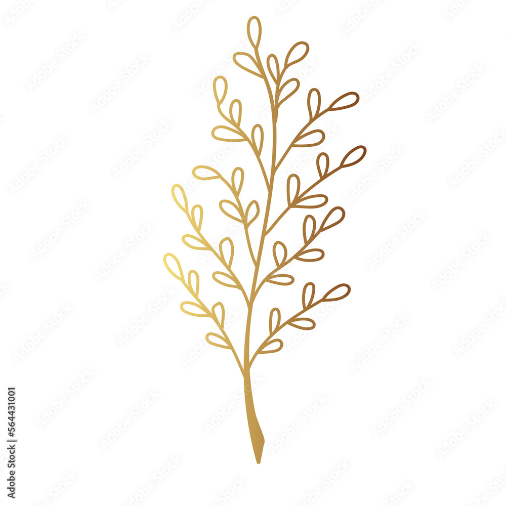 Gold leaf illustration Gold leaf illustration