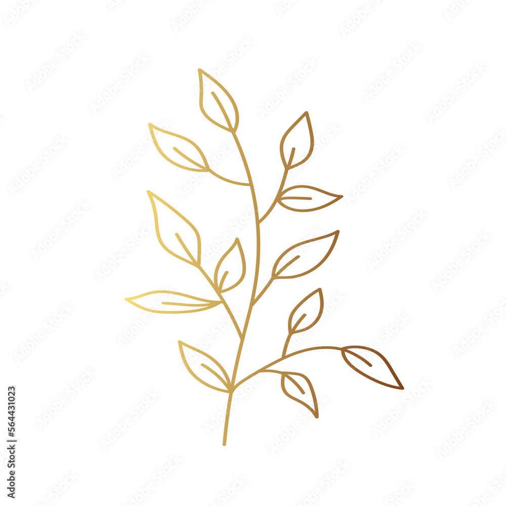 Gold leaf illustration Gold leaf illustration
