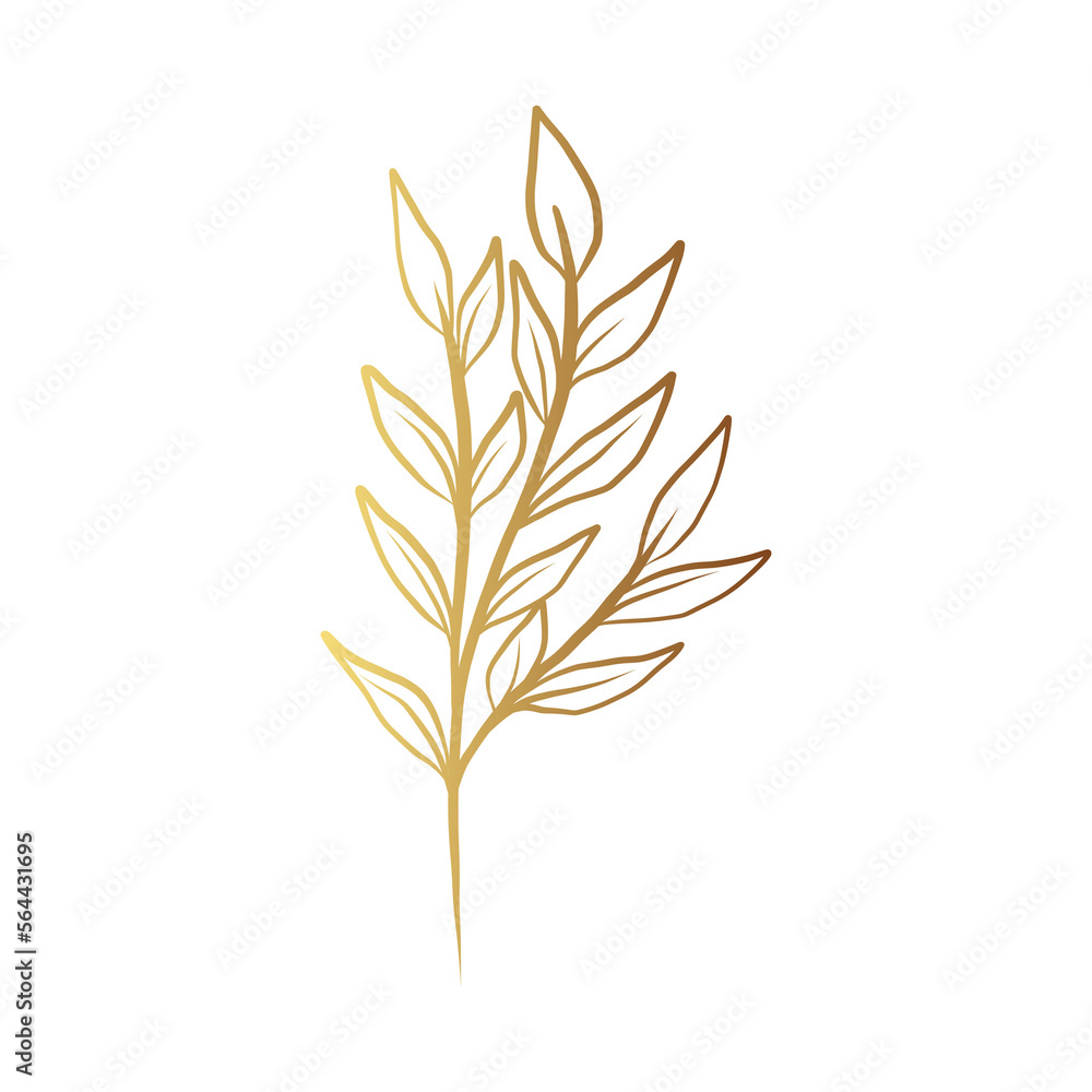 Gold flower line art Gold flower line art