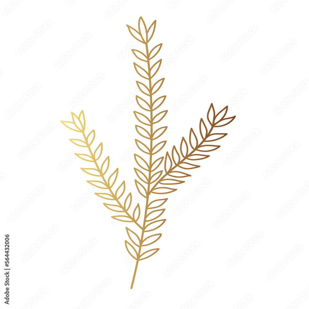 Gold leaf illustration Gold leaf illustration