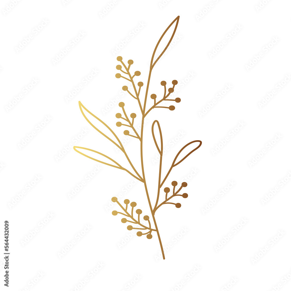 Gold leaf illustration Gold leaf illustration