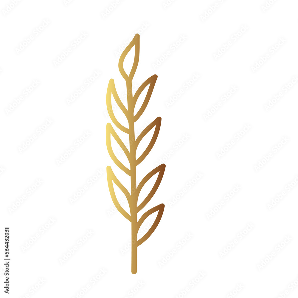 Gold leaf illustration Gold leaf illustration