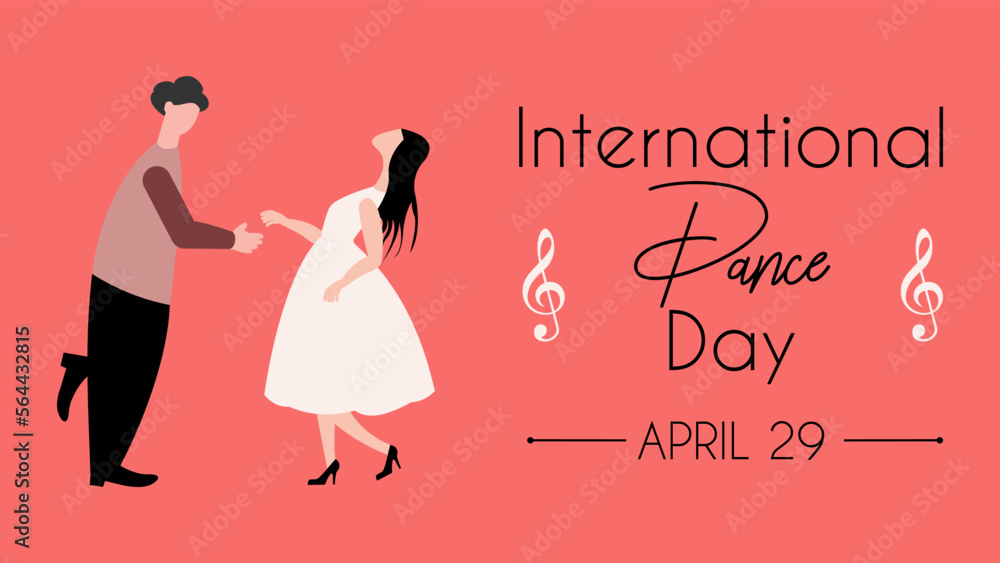 International Dance Day poster with man and woman dancing International Dance Day poster with man and woman dancing
