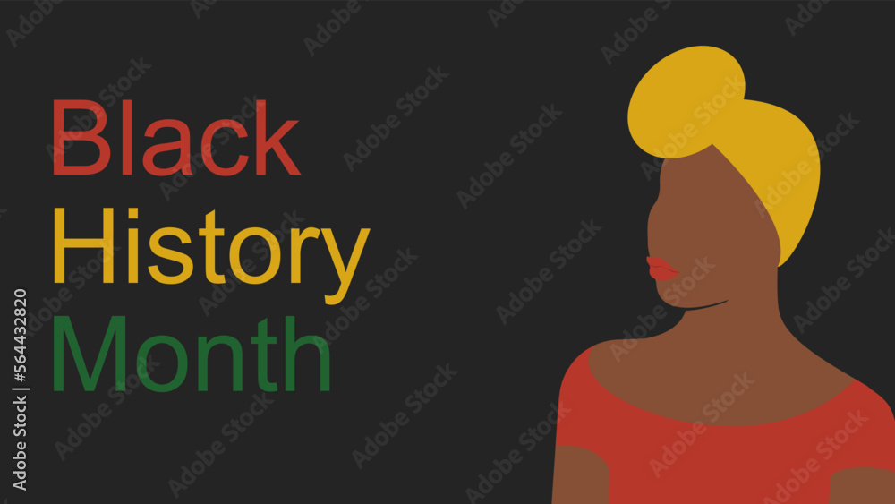 Black History month banner with African woman portrait