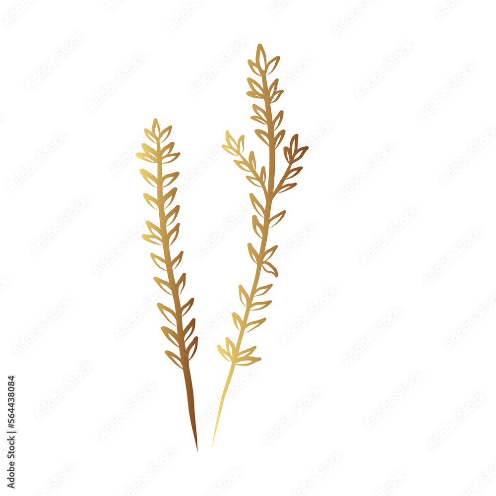 Gold flower line art Gold flower line art