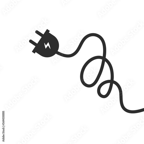 electric cord black icon vector