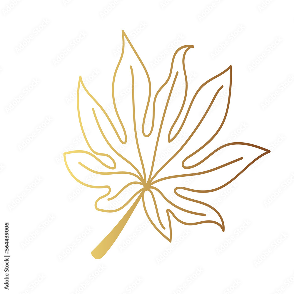 Gold leaf illustration Gold leaf illustration