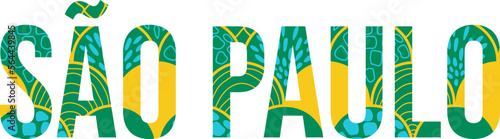 Sao Paulo city name name filled with abstract pattern