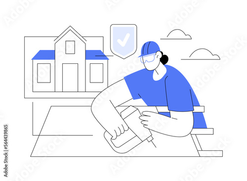 Roofing services abstract concept vector illustration.
