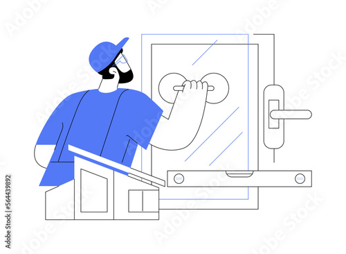 Windows and doors services abstract concept vector illustration.