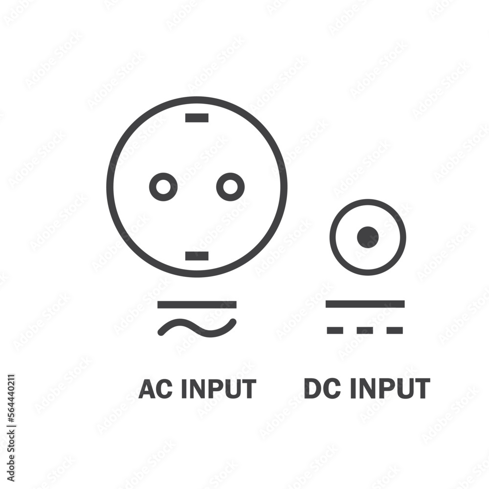 Naklejka premium ac dc current input icon vector symbol template