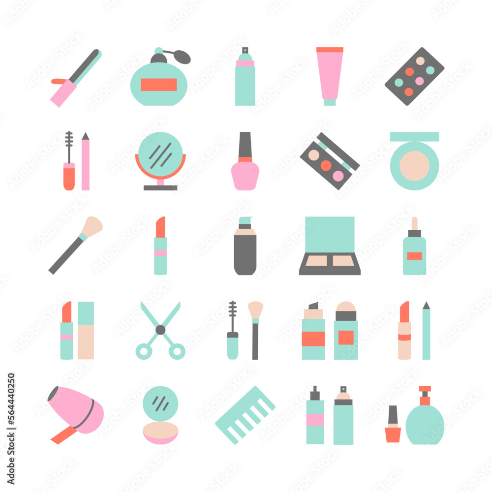 Cosmetics icon set Cosmetics icon set