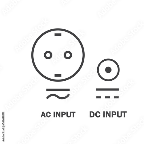 ac dc current input icon vector symbol template