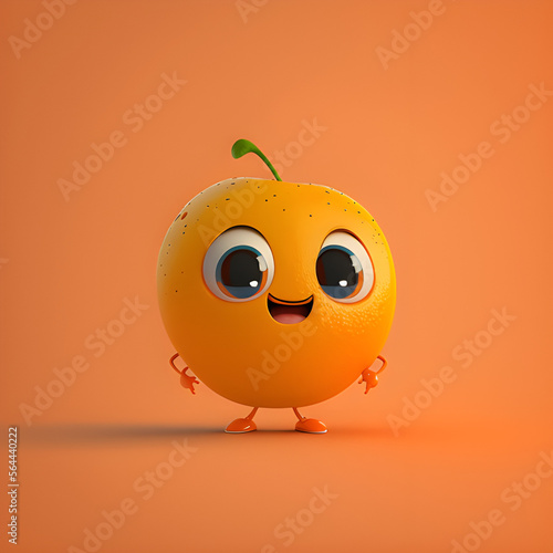 Cute cartoon orange character made with generative AI