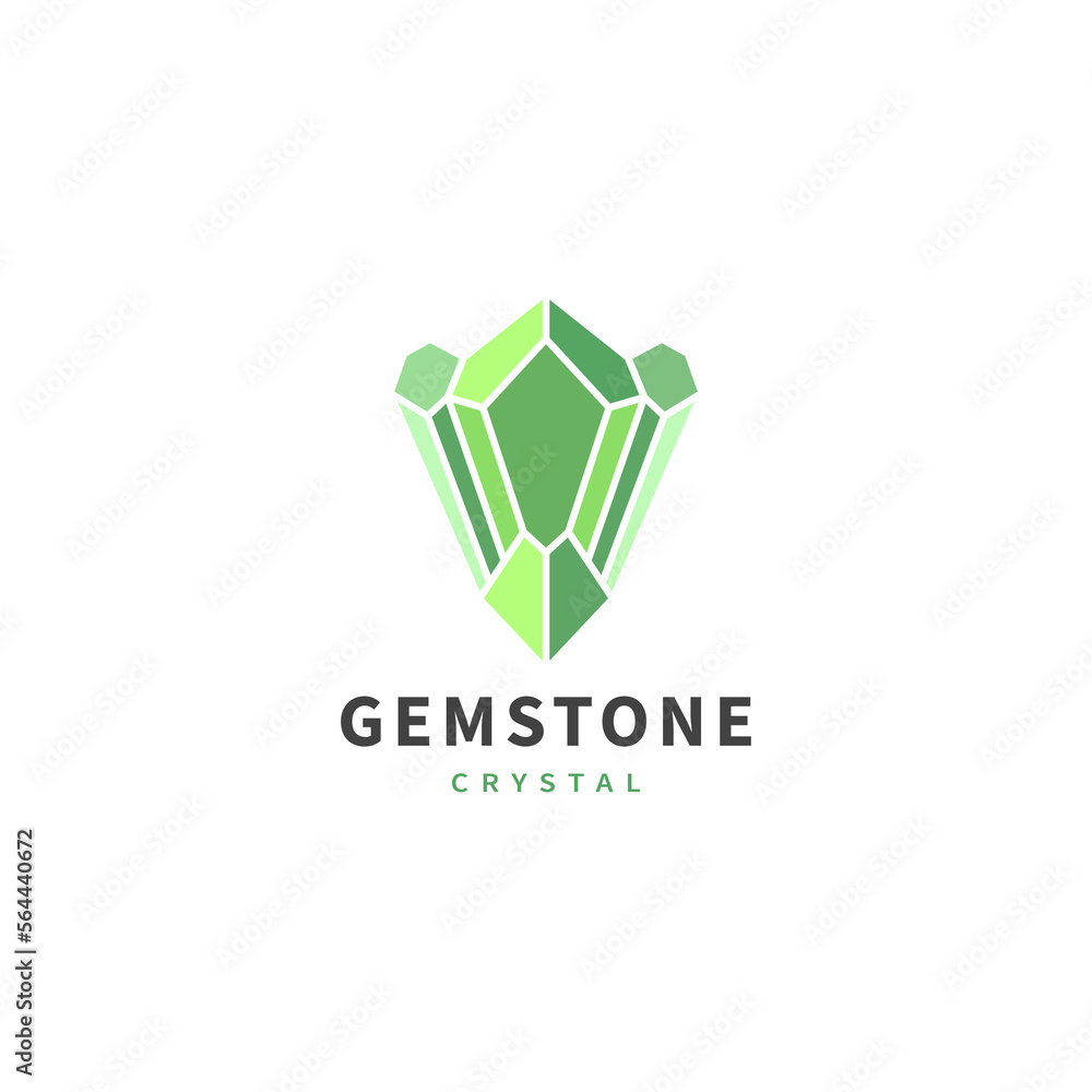 emerald gemstone vector logo design illustration 2 emerald gemstone vector logo design illustration 2